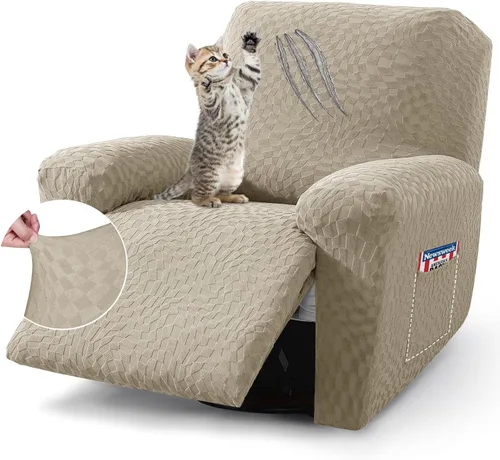Miniatura 28 de ZNSAYOTX 2026 Funda elástica para sillón reclinable de 3 piezas (61 cm-94 cm) Fundas súper suaves para silla reclinable con bolsillo grande y lazos