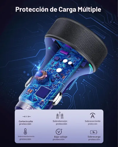 Miniatura 7 de Cargador de Coche USB C, Cargador de Teléfono de Coche de 4 Puertos 90W de Carga Súper Rápida Accesorios de Cargador de Coche Dual USB-C y USB-A