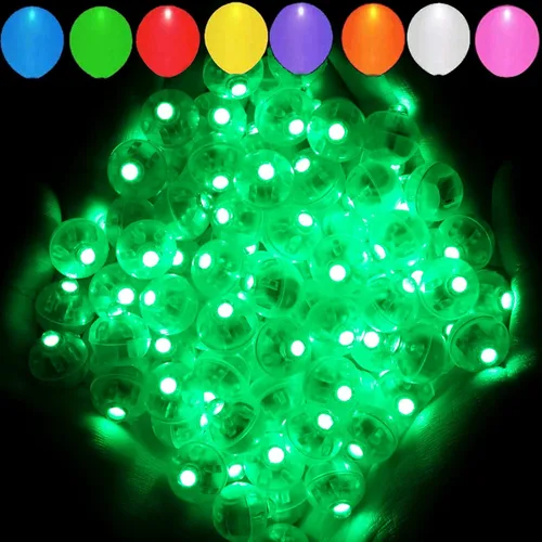 Miniatura 9 de Aogist 100 luces de globo Mutilcolor, luz de bola pequeña impermeable de largo tiempo de espera, lámpara LED redonda para linterna de papel, fiesta