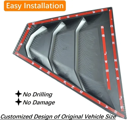 Miniatura 3 de Persianas para ventana lateral trasera Nissan Altima 2019-2024, estilo carreras, rejillas de ventilación de aire, 1 par (fibra de carbono)