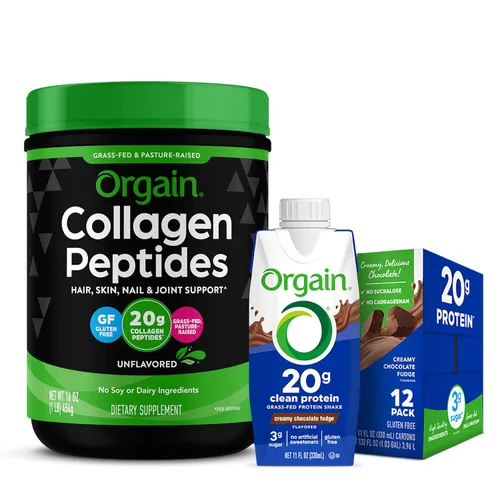 Orgain Proteína en polvo de péptidos de colágeno hidrolizados alimentados con pasto, apto para dieta paleo y cetogénica, suplemento de aminoácidos,