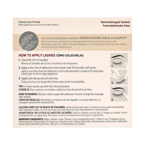 Miniatura 5 de KISS Lash Couture - Adhesivo de látex negro para pestañas con extracto de avena relajante, boquilla de control de precisión, probado por