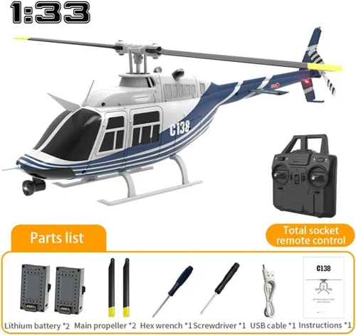 Miniatura 7 de Helicóptero RC sin Ailerons 6CH 6 ejes giroscopio altitud flotante Localización de flujo óptico con un clic de despegue y aterrizaje para adultos