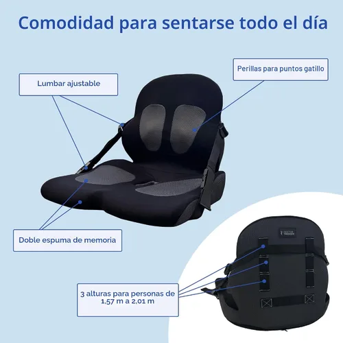 Miniatura 9 de Ajuste lumbar en cualquier asiento Desarrollado por un médico Cojín de asiento para silla de oficina, automóvil, conductor de camión, gradas