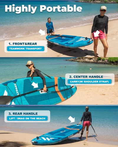 Miniatura 4 de Flypark 10'8/11'x35'' Fishing&Family Stable Inflatable Paddle Boards, Extra Wide SUP Paddleboard Inflatable, 430lb/3 People, Stand Up Paddle Board