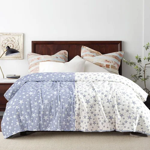 Miniatura 4 de NTBAY - Cobija de muselina de algodón en 3 capas de 106 x 92 pulgadas para cama king, colcha térmica transpirable y ultra suave teñida en hilo
