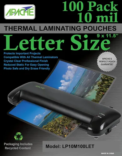 Miniatura 11 de Apache Poster Size Laminating Pouches, 2 Mil, 10 Pack, Holds 24 x 36 Inch Projects (25 x 37 Inch Pouch Size), Thermal Laminator Compatible