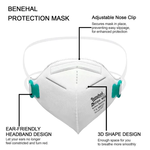 Miniatura 2 de Máscara facial N95, paquete de 30 mascarillas desechables N95 con certificación NIOSH N95, 5 capas, seguridad transpirable, eficiencia del filtro