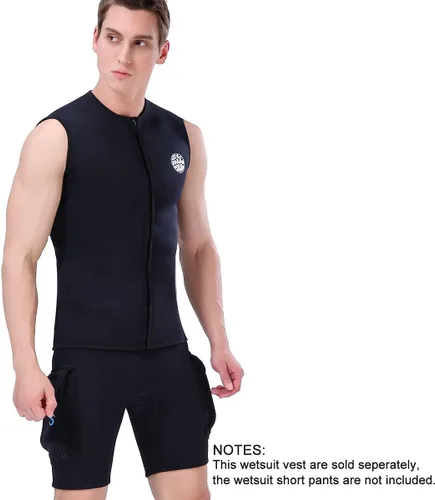 Miniatura 2 de Chaleco de neopreno para hombre, 0.118 in, sin mangas, para surf, canoa, buceo, buceo
