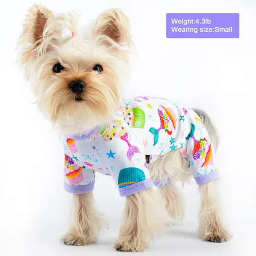 Miniatura 2 de Pijamas para Perros Pjs Ropa Suave y Elástica para Perros para Perros Pequeños Niña Niño Perros de Tamaño Mediano Primavera Verano Ropa para Pastel