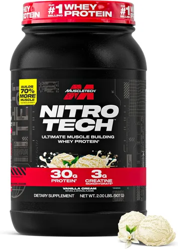 Miniatura 10 de Muscletech Proteína de suero en polvo (Galletas y Crema, 4 libras) - Fórmula Nitro-Tech Ultimate para construcción muscular con aislado de proteína