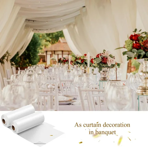 Miniatura 7 de Moukeren 2 rollos de mantel de circo de 40 x 100 pies, rollo de plástico desechable, suministros de fiesta para tienda de campaña grande, cortinas