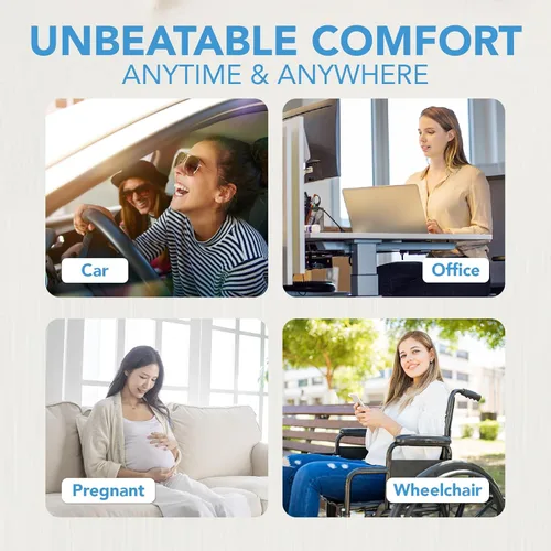 Miniatura 7 de Lofty Aim Cojín de asiento de coche, cómodos cojines de espuma viscoelástica para conducir (negro)