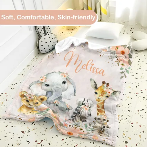 Miniatura 4 de Manta de Bebé Personalizada para Niñas, Manta de Bebé Personalizada con Nombre, Mantas Suaves y Acogedoras Personalizadas con Nombre para Niños