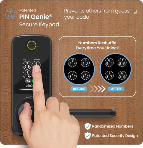Miniatura 6 de Lockly Secure Pro Smart Lock con asa, huella digital biométrica y teclado patentado PIN Genie antiespía, cerradura de puerta de entrada sin llave