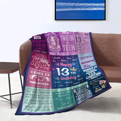 Miniatura 8 de Regalos de cumpleaños número 13 para niñas - Mejores regalos para niñas de 13 años Manta de 50"x40" - Regalos para niña de 13 años - Niña