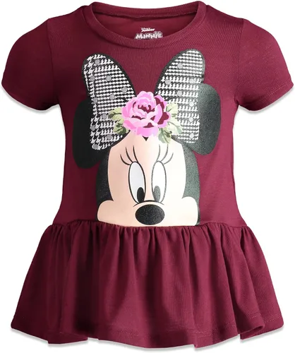 Miniatura 2 de Disney Minnie Mouse - Conjunto de camiseta y leggings florales de péplum para bebés y niños grandes (12 meses - 14-16)