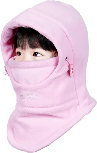 Miniatura 20 de Azarxis Gorro de niños con pasamontañas de forro polar para esquí, máscara facial de invierno, gorro ajustable con calentador doble para el cuello