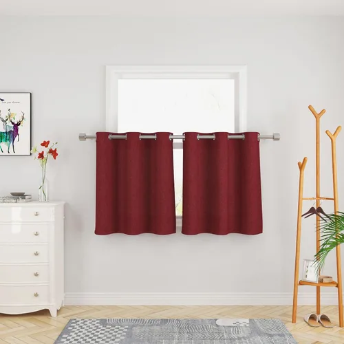 Miniatura 38 de UPOPO Cortinas de niveles de cocina negras de privacidad de lino texturizado de 24 pulgadas de largo, cortinas de café sobre el fregadero, cortinas