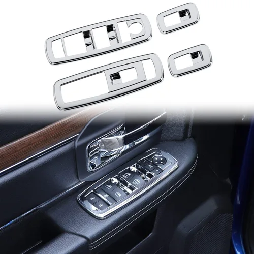 Miniatura 11 de Voodonala Interruptor de elevación de ventana, botón de control de elevalunas eléctrico, embellecedor para Dodge Charger Durango 2011-2025, para RAM