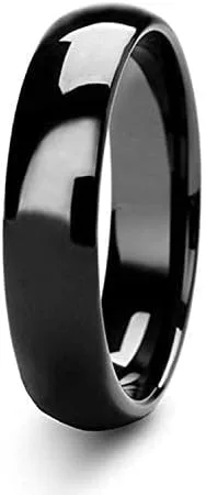 Miniatura 2 de Tioneer Sterling Silver Plain Dome Wedding Band for Men and Women, Made In USA - Custom Text Personalized Ring, 3mm to 8mm Width, Size 4-13