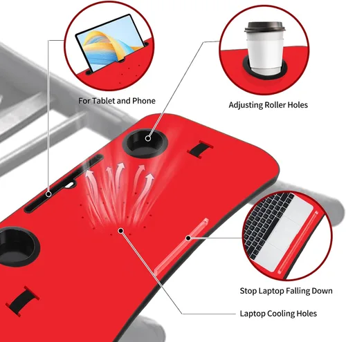 Miniatura 6 de Accesorio de escritorio para cinta de correr, bandeja de banda de rodadura de 36 pulgadas, plataforma de manubrios con soporte para laptop, soporte