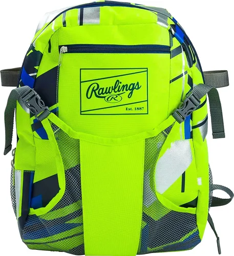 Miniatura 2 de Rawlings Remix Backpack Equipment Bag T-Ball & Youth Softball Multiple Colors Verde neón