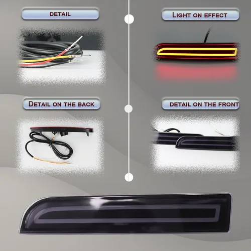 Miniatura 3 de Kit de Ensamblaje de Luces Antiniebla Reflector Trasero del Parachoques para Mitsubishi Lancer 2008-2017/Evolution X 2008-2017/Outlander 2011-2012