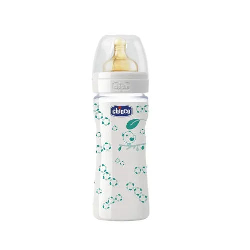 Chicco Biberón Y Vidrio Welfare Goma Unisex 0M + 8.1 fl oz