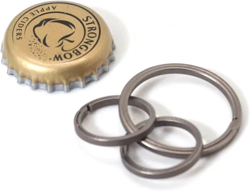 Miniatura 5 de Llavero y llavero con mosquetón de titanio, llavero abrebotellas, clip para cinturón de trabajo, llavero EDC minimalista.