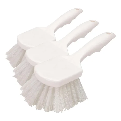 Carlisle FoodService Products 3662000 Flo-Pac Cepillo de limpieza con mango de plástico, cerdas de nailon, borde de cerdas de 2 pulgadas, 8 pulgadas