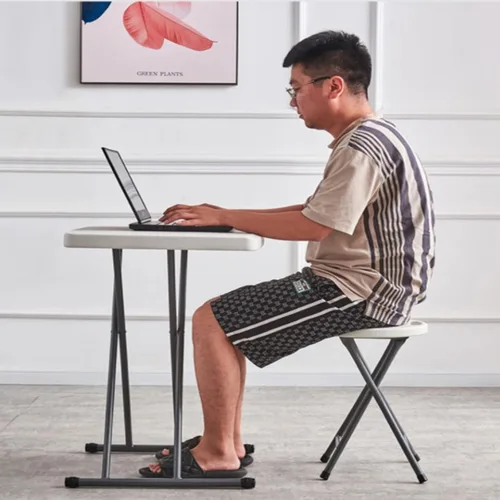 Miniatura 2 de Mesa plegable de plástico, bandeja de TV para laptop, mesa de aperitivos portátil de altura ajustable duradera para uso doméstico, picnic, fiesta