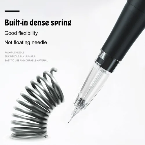 Miniatura 5 de Kit de lápiz de tatuaje de maquillaje permanente para cejas y labios, máquina de tatuaje con batería inalámbrica de 700 mAh, 15 agujas de cartucho