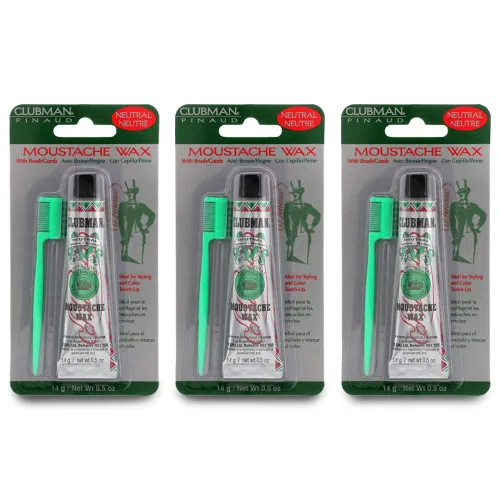 Miniatura 14 de Clubman Paquete colgante de cera para bigote negro 0.5 oz x 3 paquetes