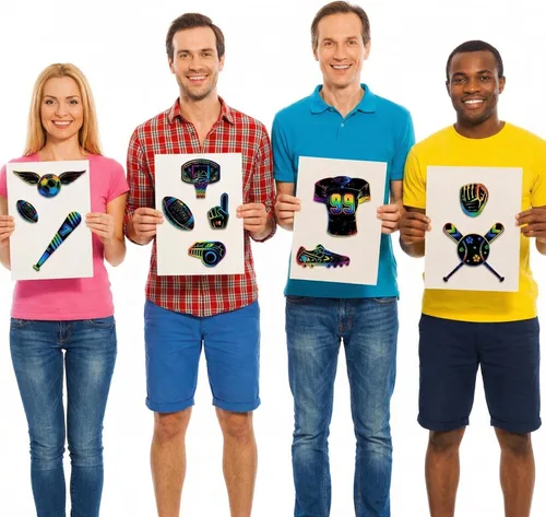 Miniatura 6 de Qilery Juego de 70 piezas de papel deportivo para raspar con lápiz óptico de madera y cintas, pelota deportiva, almohadilla de papel arcoíris