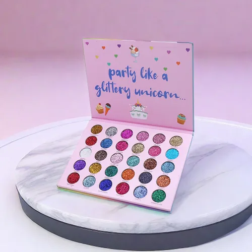 Miniatura 3 de Paleta de maquillaje de sombra de ojos con purpurina de 30 colores, paleta de sombra de ojos brillante + 1 pincel de sombra de ojos de larga