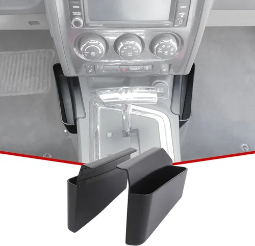 JeCar Bandeja de almacenamiento para palanca de cambios Caja de almacenamiento organizadora Accesorios interiores Compatible con Dodge Challenger