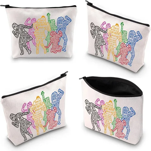 Miniatura 7 de BLUPARK Seis regalos inspirados en la música - Bolsa de maquillaje Queens para amantes del teatro musical y Broadway, Blanco apagado, Historia