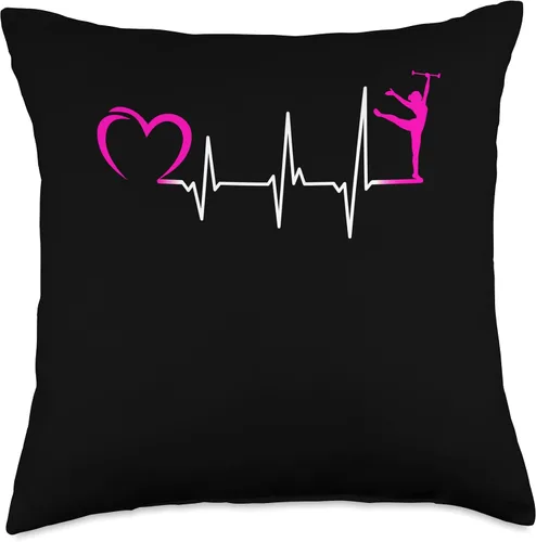Miniatura 4 de Awesome Gymnasts heartbeat dance baton twirling Throw Pillow