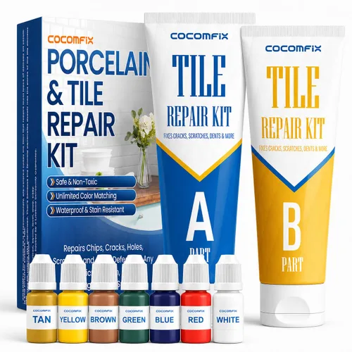 Kit de reparación de azulejos, kit de reparación de azulejos de cerámica (combinación de color), kit de reparación de porcelana con adherencia súper