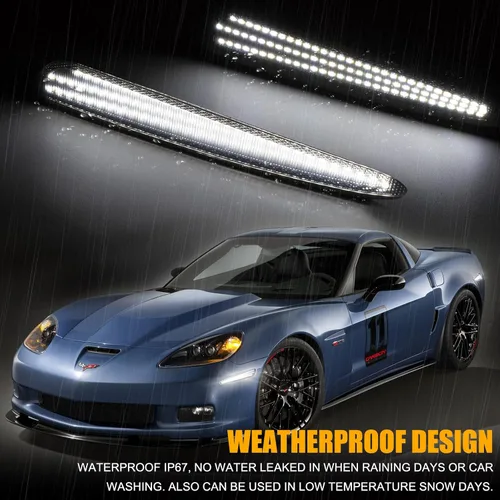 Miniatura 6 de Gempro Luces LED blancas de marcador lateral para guardabarros delanteros y traseros, luces de señal de estacionamiento para Chevy Corvette C6