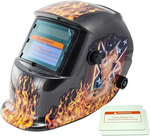 Miniatura 13 de iMeshbean Casco de soldadura de oscurecimiento automático Máscara de capucha accionada solar con lente adicional ANSI aprobado por el ANSI, diseño