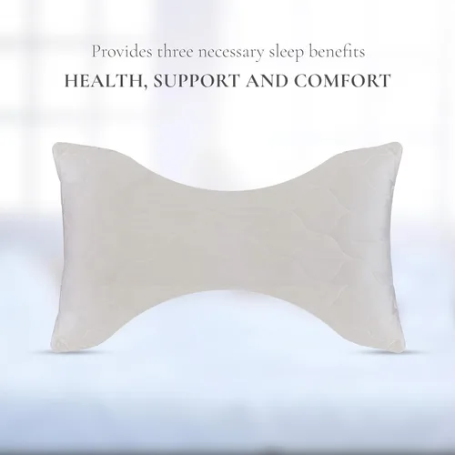 Miniatura 5 de Sleep & Beyond myDual Side Pillow: almohada de lana 100% natural, soporte para cuello y columna vertebral, ajustable y lavable, diseño cómodo