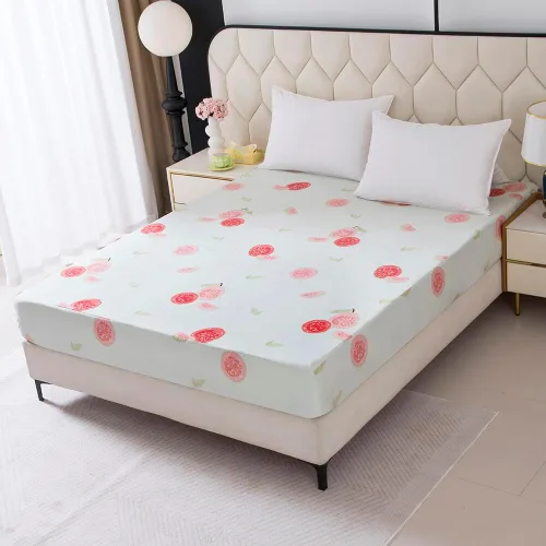 Miniatura 9 de Sábana bajera con bolsillo profundo, sábanas de cama de tela suave con estampado de dinosaurios lindos para niños y niñas, tamaño Full Blanco