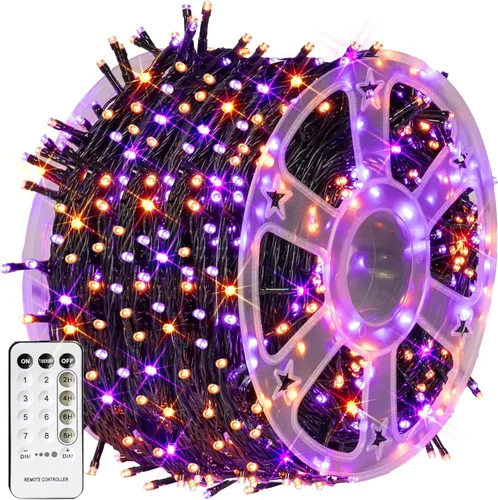 Miniatura 14 de Dazzle Bright - Guirnalda de luces de Navidad para exteriores, 1000 luces LED de 328 pies, enchufe de luz de hada con control remoto, 8 modos