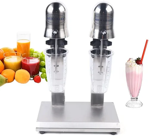 Miniatura 4 de Máquina de batido de leche, Mezclador comercial de doble cabezal de batido, Máquina de batido de leche de acero inoxidable 560w, Mezclador de leche