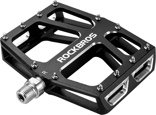 ROCKBROS Pedales de bicicleta de montaña MTB Pedal de aluminio de plataforma ancha Pedales planos 9/16 "Ciclismo Sellado Rodamiento Pedales para