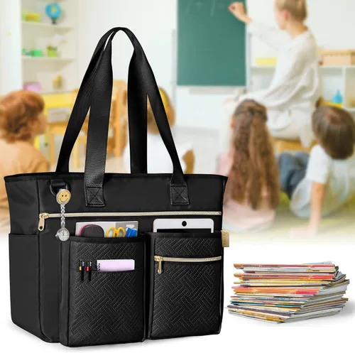 Miniatura 3 de Fasrom Bolsa de mano para profesores para mujeres de trabajo, bolsa grande para profesores con funda acolchada para laptop de hasta 15.6 pulgadas
