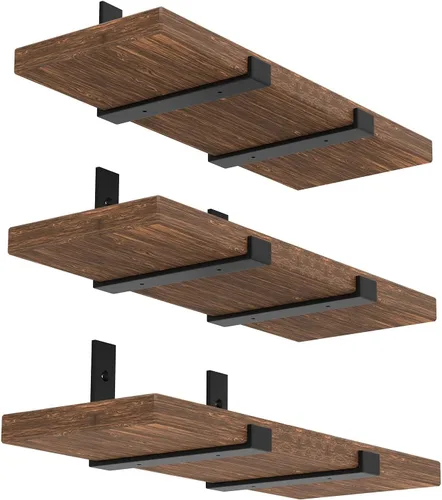 Miniatura 7 de Soporte de estante, soportes de estante flotante resistentes de 10 pulgadas de largo, paquete de 4 soportes para estantes, soportes de soporte