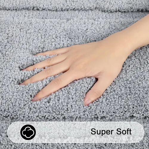 Miniatura 3 de SHACOS Alfombras de baño pequeñas súper suaves de 16x24 pulgadas antideslizantes lavables, tapetes de baño de microfibra para piso de baño, bañera